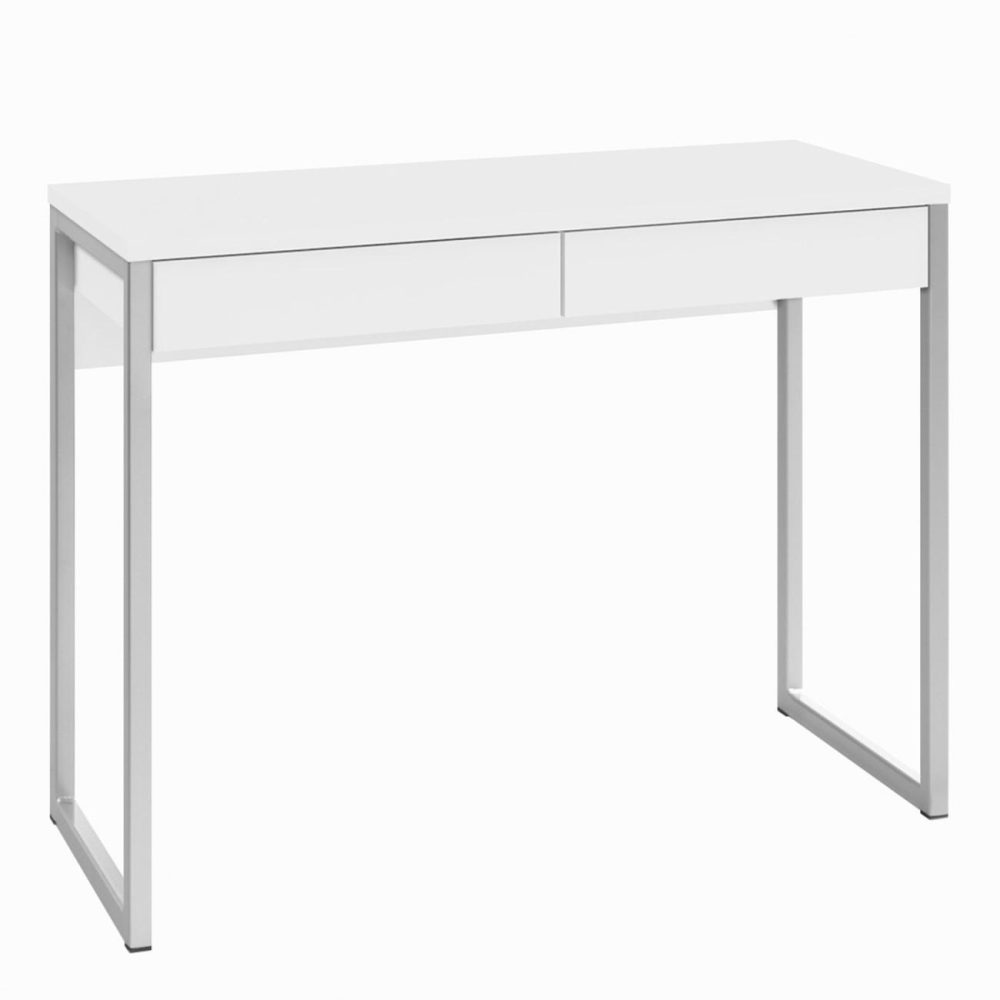 White Gloss Desk With Drawers – Function Plus Office