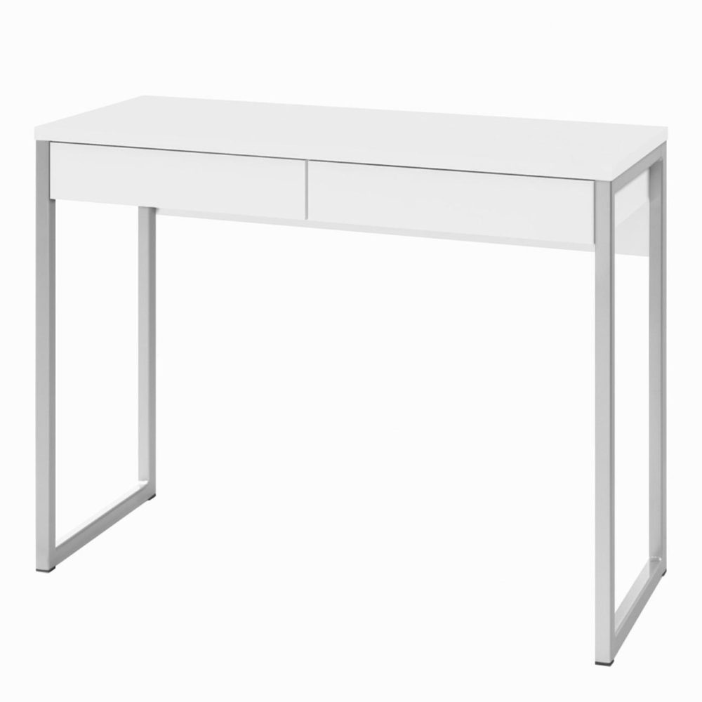 White Gloss Desk With Drawers – Function Plus Office