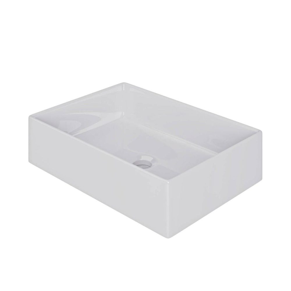 White Rectangular Countertop Basin 450Mm – Corey Basins