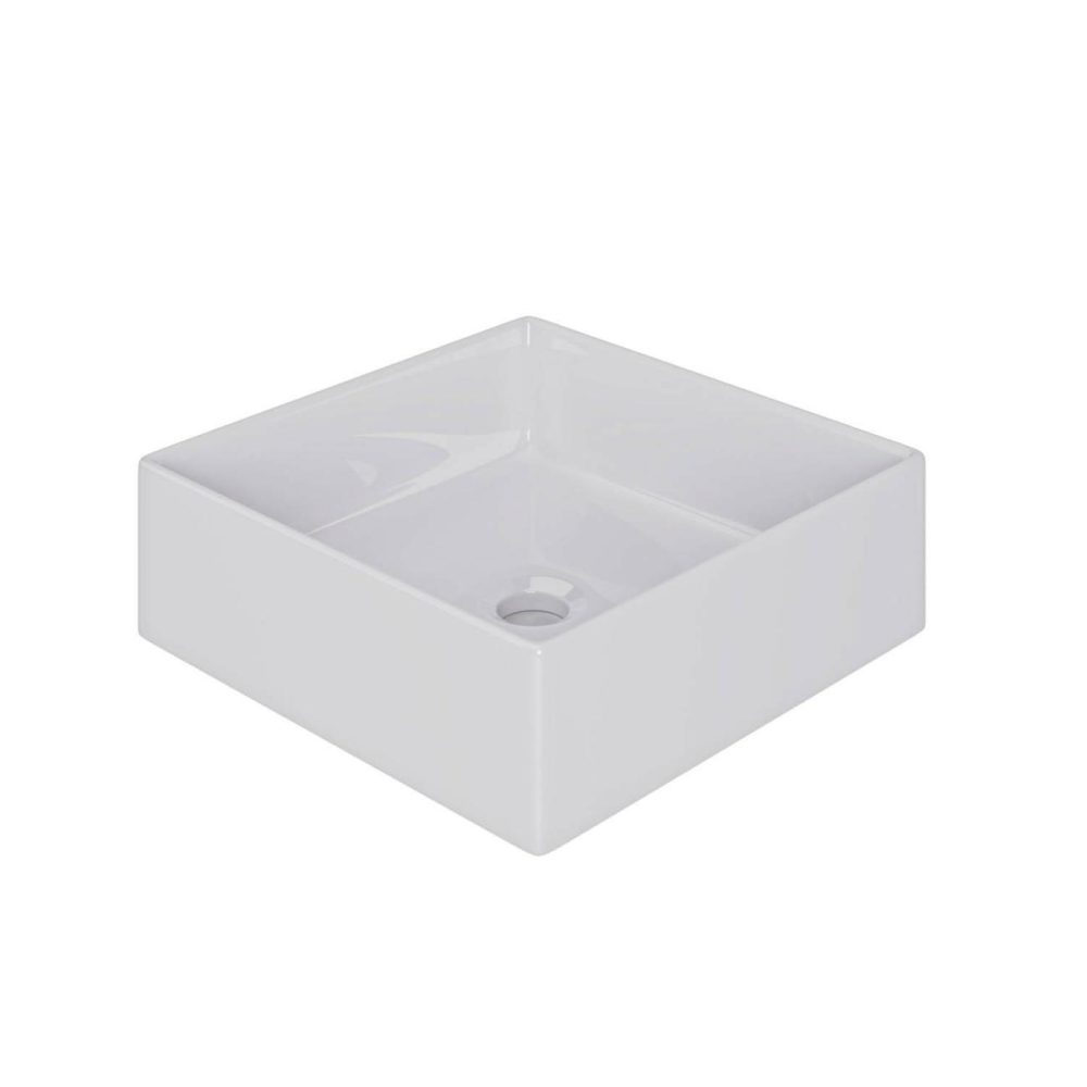 White Square Countertop Basin 350Mm – Corey Basins