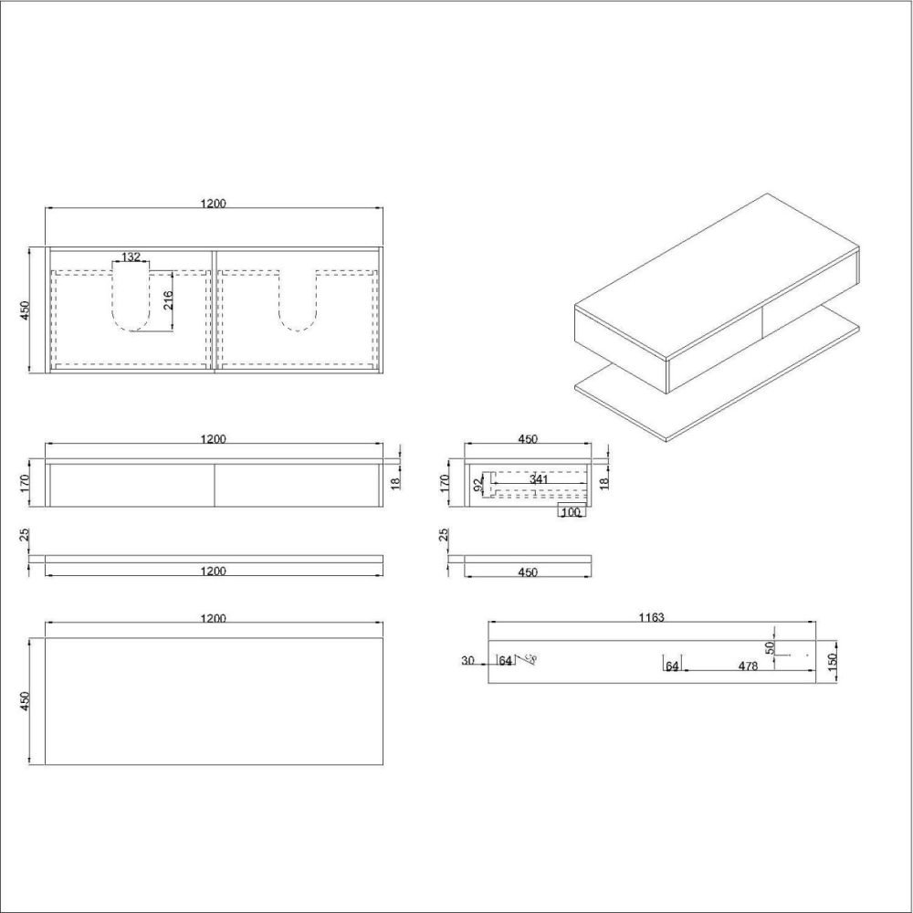 White Square Countertop Double Basin 800Mm – Bowen Basins