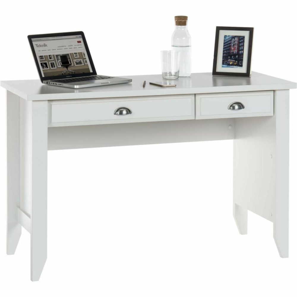 White Wooden Desk With Drawers – Teknik Office Office