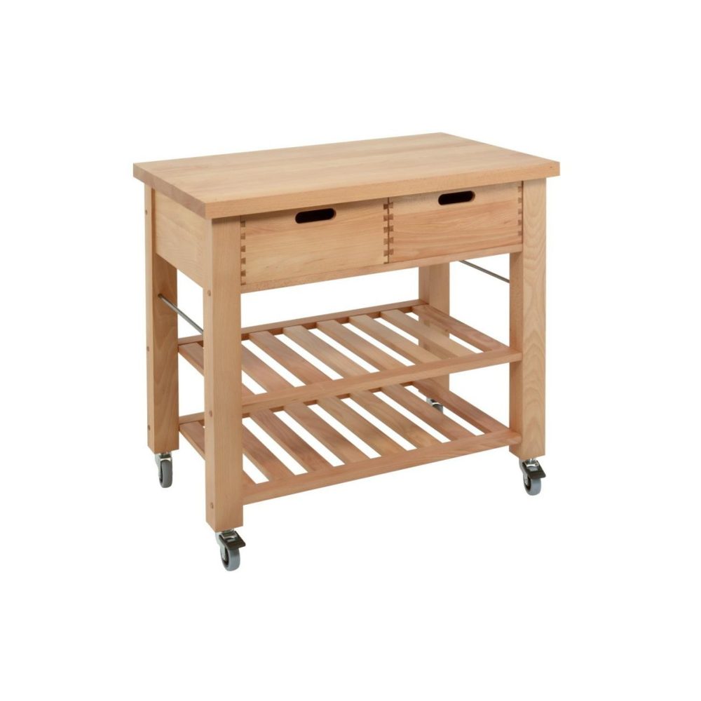 Wooden Kitchen Storage Trolley On Wheels – Lambourn Dining