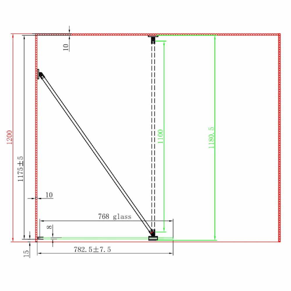 1400X800Mm Chrome Frameless Fluted Glass Walk In Shower Enclosure – Matira Bathroom