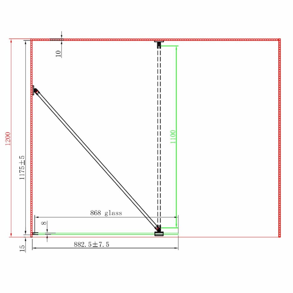 900Mm Frameless Fluted Glass Wet Room Shower Screen – Matira Bathroom