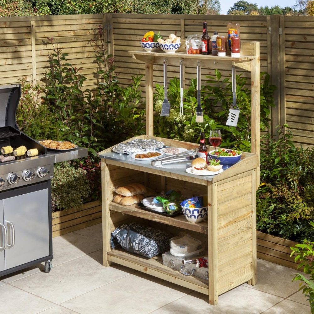 Barbecue Servery Table Stand Garden