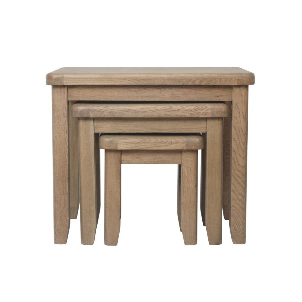 Rectangular Oak Nest Of 3 Tables – Pegasus Living Room