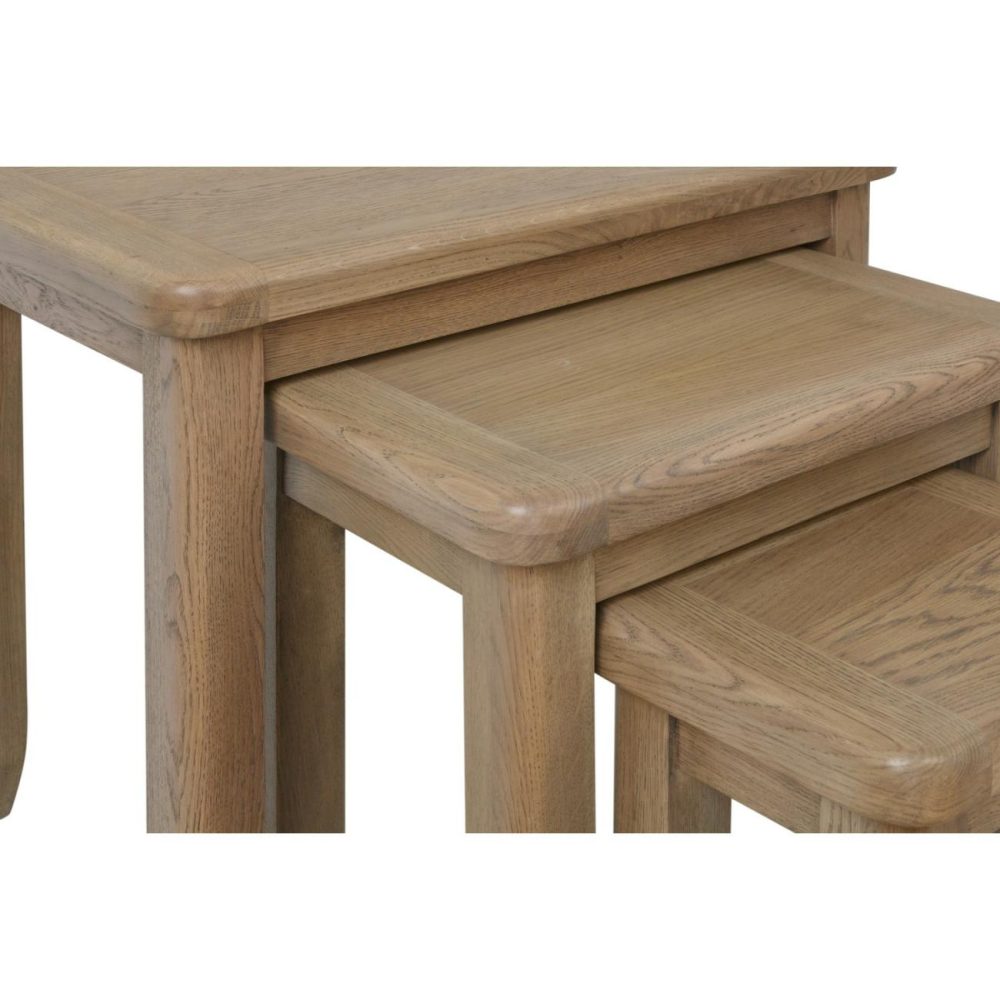 Rectangular Oak Nest Of 3 Tables – Pegasus Living Room