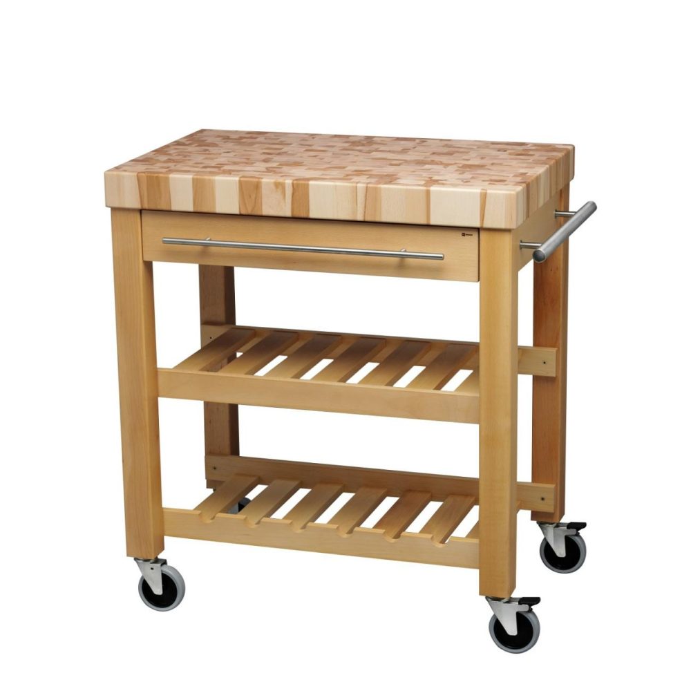 Wooden Kitchen Island With Butchers Block And Wheels Dining