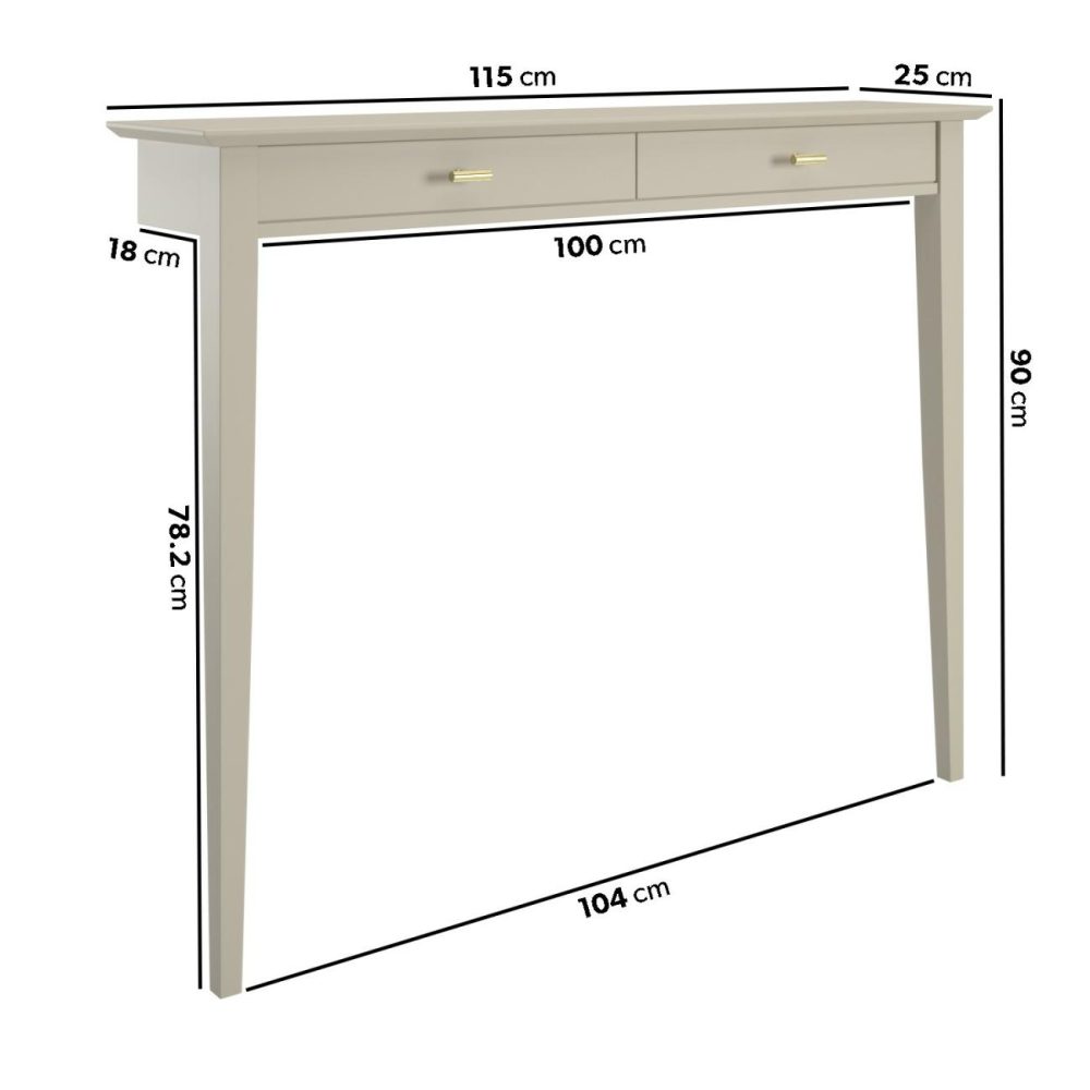 Small & Narrow Taupe Radiator Cover With Brass Handles – 115Cm – Noa Dining