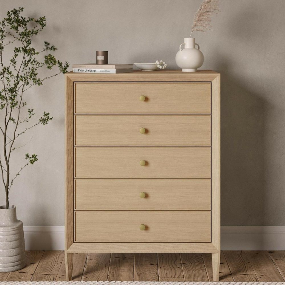 Solid Wood Chest Of 5 Drawers – Georgie Chest Of Drawers