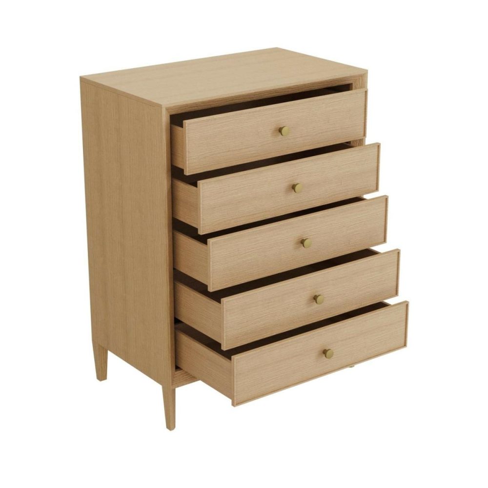 Solid Wood Chest Of 5 Drawers – Georgie Chest Of Drawers