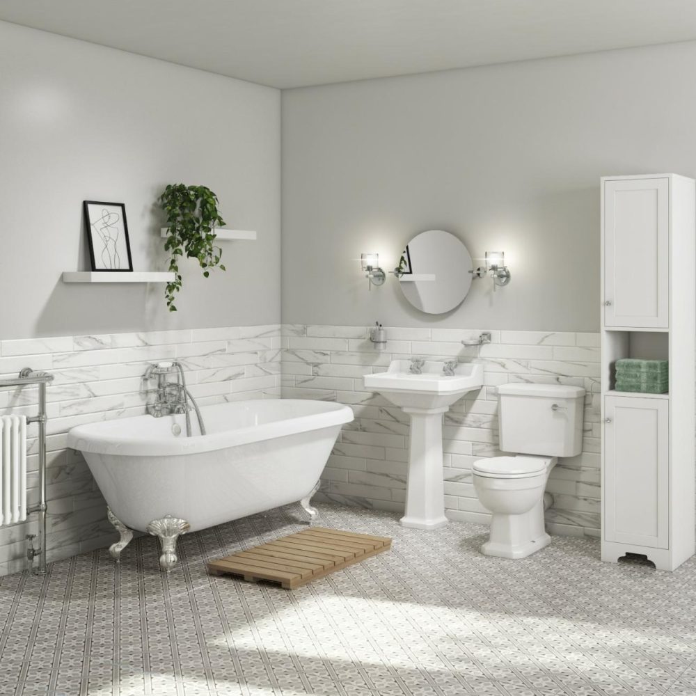 Traditional Double Ended Freestanding Bath Suite With Toilet & Basin – Park Royal Bath Suites