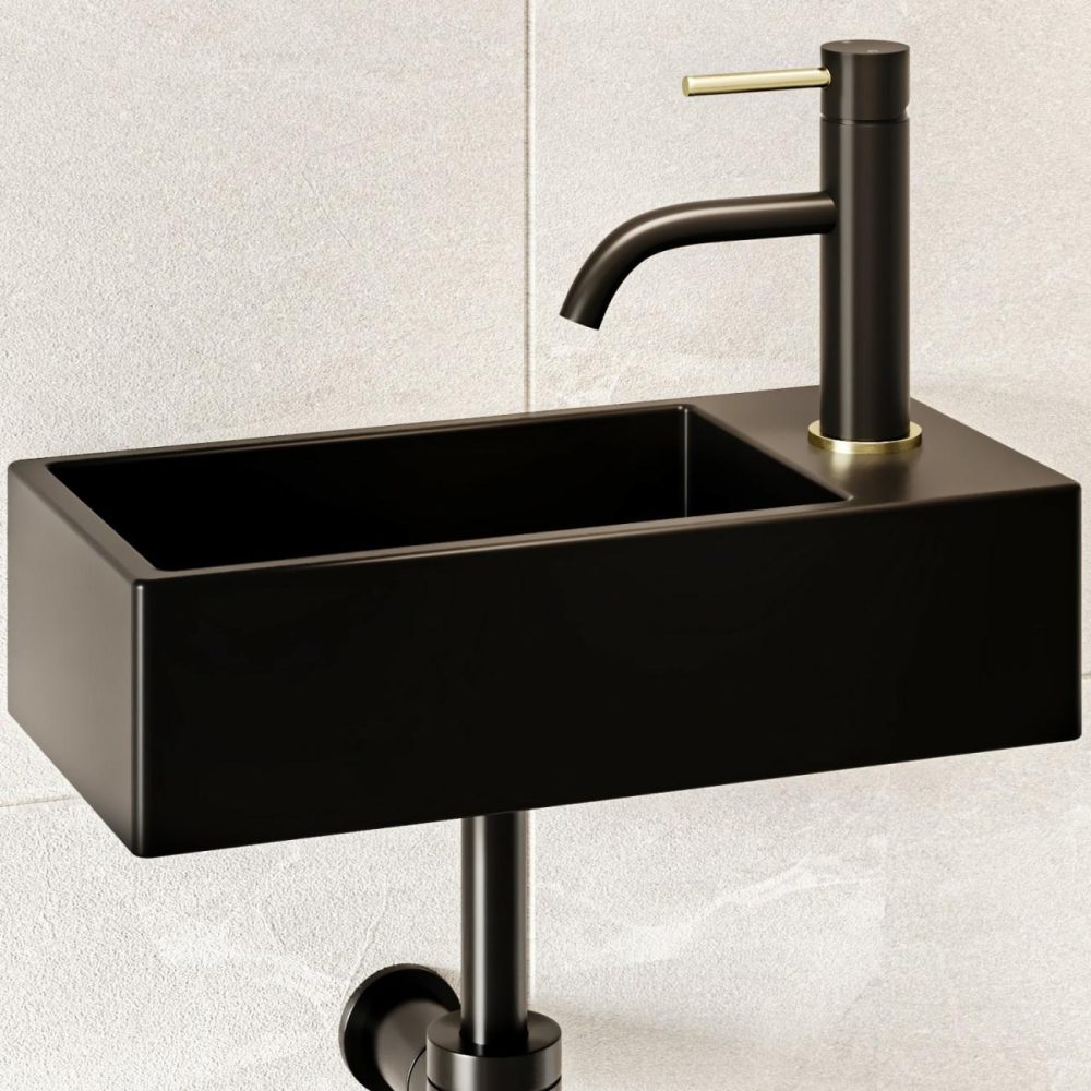 Black & Brass Cloakroom Basin Mixer – Arissa Basin Taps