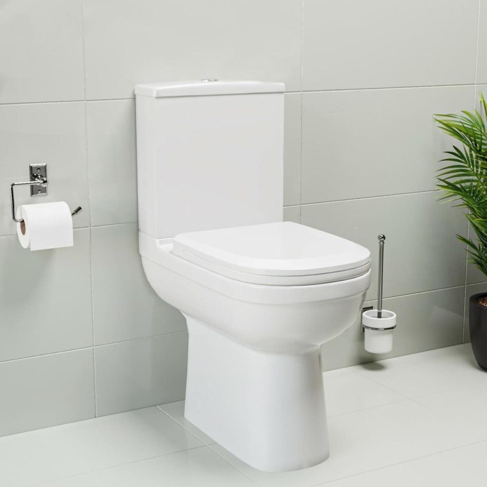 Close Coupled Comfort Height Toilet With Soft Close Seat – Addison Bathroom