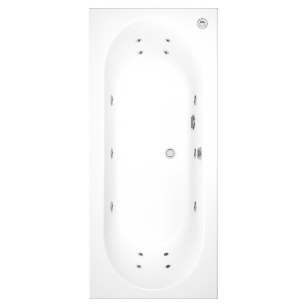 Double Ended Whirlpool Spa Bath With 14 Whirlpool Jets 1800 X 800Mm – Burford Bathroom