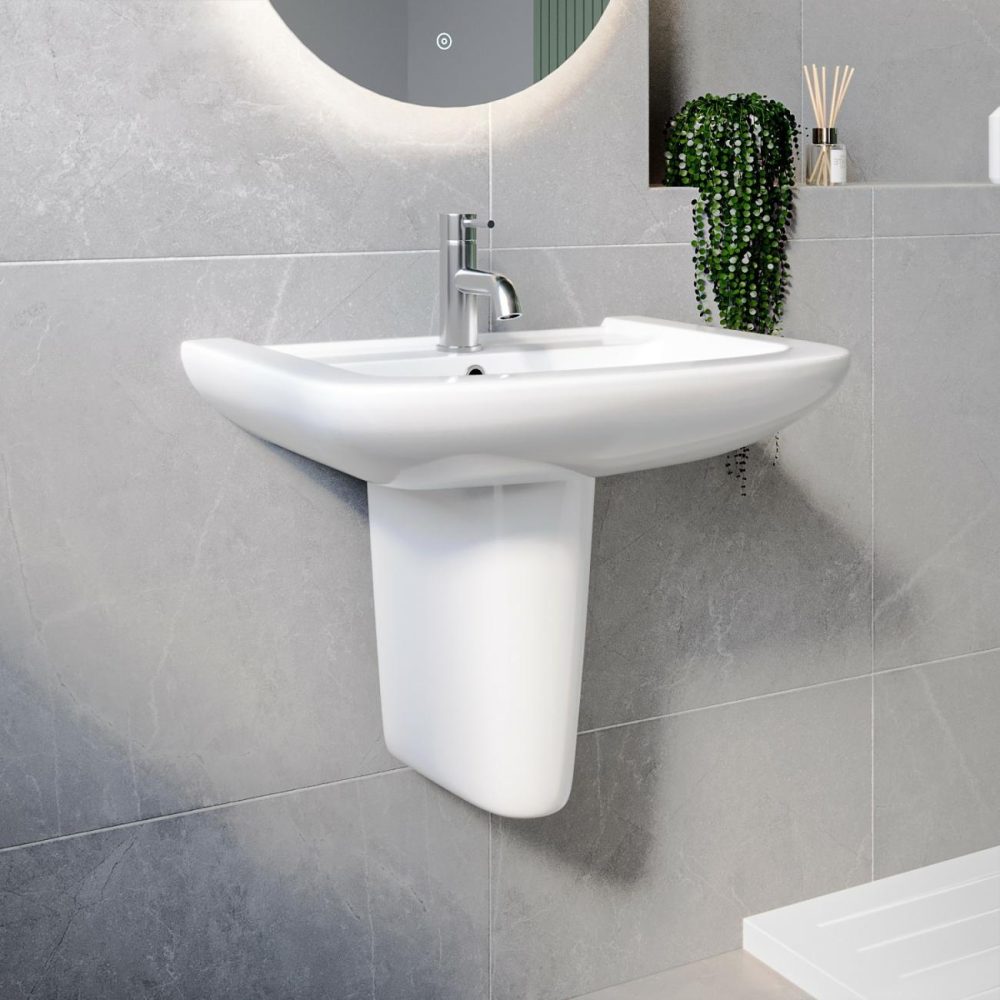 Modern Semi Pedestal Basin 605Mm – Ashford Basins