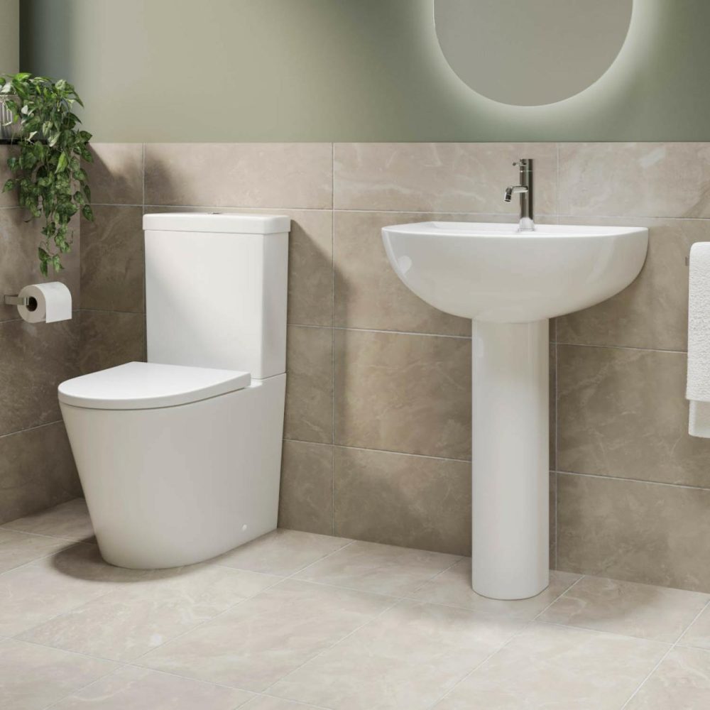 Close Coupled Toilet And Basin Bathroom Suite – Newport Bathroom