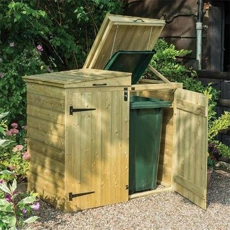 Apex Wooden Wheelie Bin Store 130Cm X 81Cm Buildings & Storage