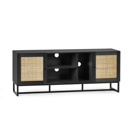 Large Black Tv Stand With Storage – Tv’s Up To 64″ – Padstow Furniture