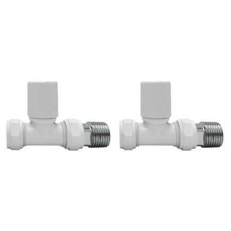 White Round Straight Radiator Valves – For Pipework Which Comes From The Floor Fires